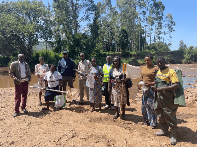 Freshwater bioindicators training at Enkare Narok River